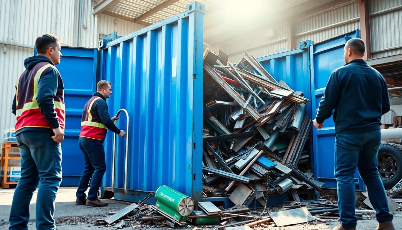 Efficient Schrottabholung Wuppertal service loading scrap for recycling.