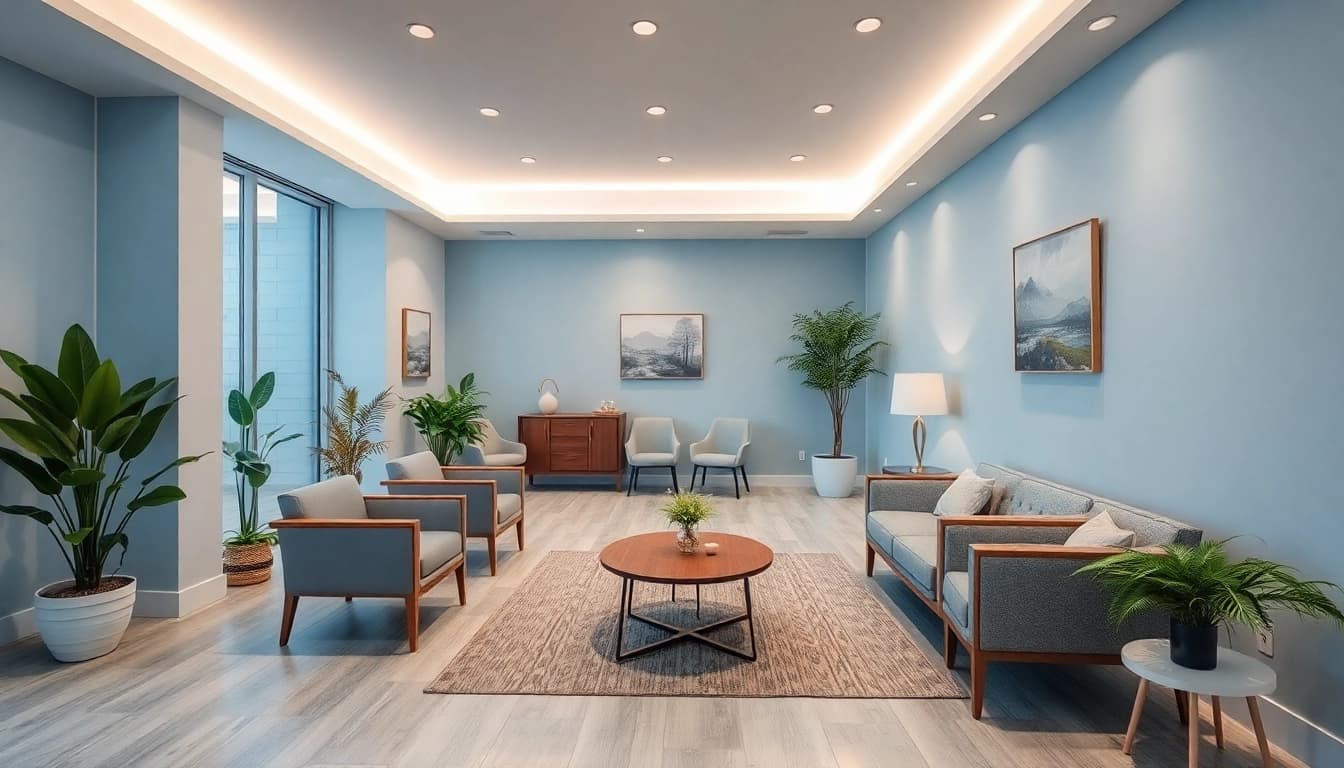 Experience the tranquil atmosphere of 神野クリニック's welcoming waiting area, designed for patient comfort.