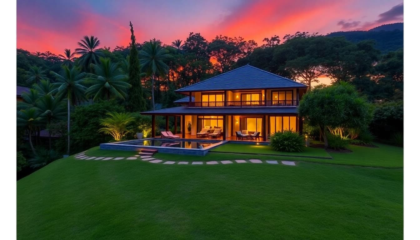 Showcasing a luxury villa in Phuket emphasizing the benefits of Property management phuket for optimal rental income.