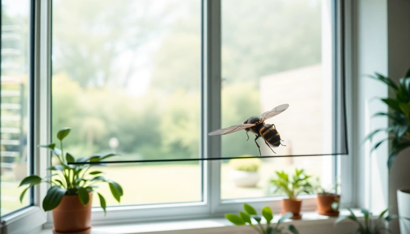 Enhance home comfort with Flyscreenmaxx stylish fly screens on a sunny window.