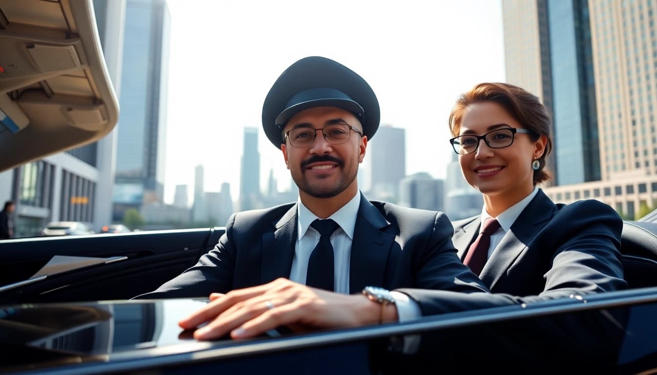 Experience luxurious Chauffeur Services near me with a professional driver ready for your journey.