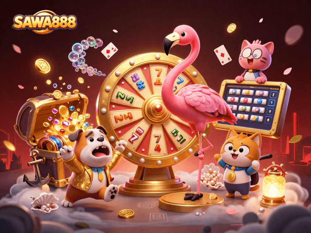 Experience exciting jackpot spins with SAWA888, where colorful slot reels and prizes await