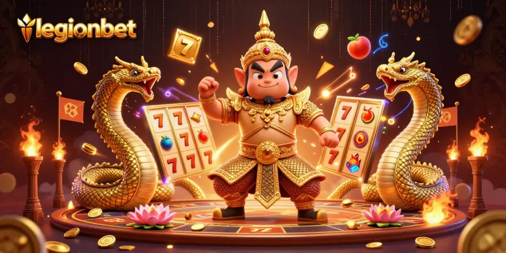 Play exciting slot games at legionbet with a vibrant casino atmosphere and rich visuals.