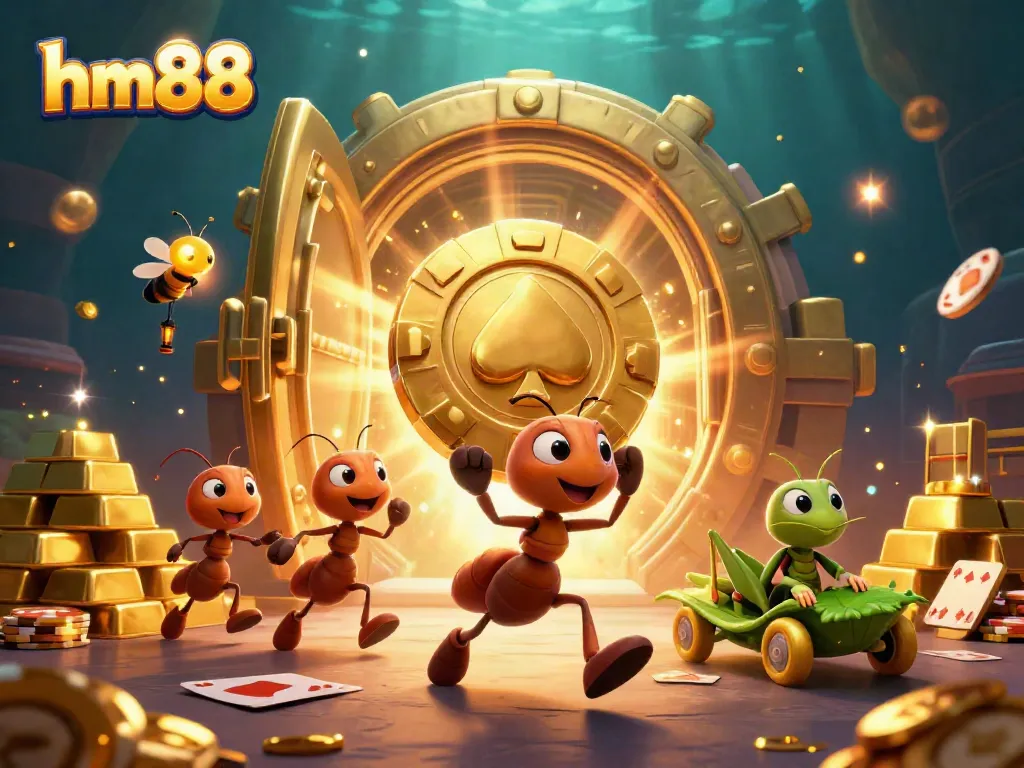 Experience thrilling action in the vibrant heist scene featuring ants and a grasshopper, perfect for hm88 enthusiasts.