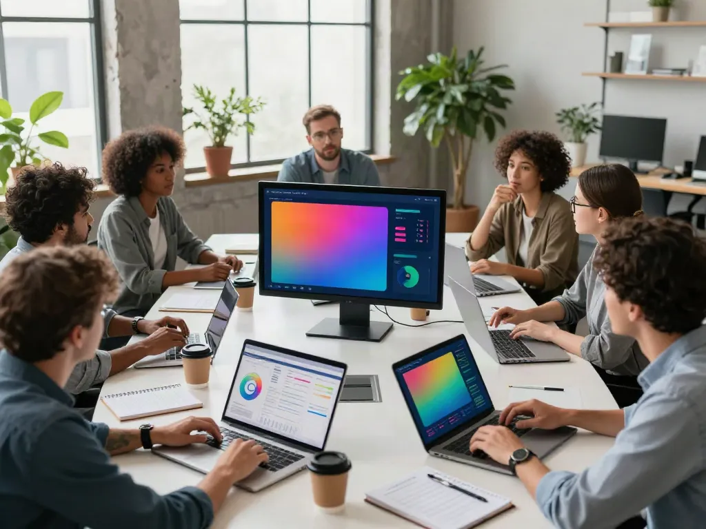 Engaging team discussion in modern office while reviewing how to view siteÂ… analytics effectively.