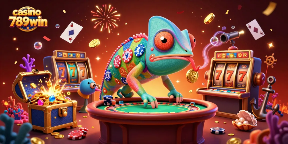 Engage in thrilling wins at casino 789win with a vibrant 3D chameleon casino owner and dynamic game elements.