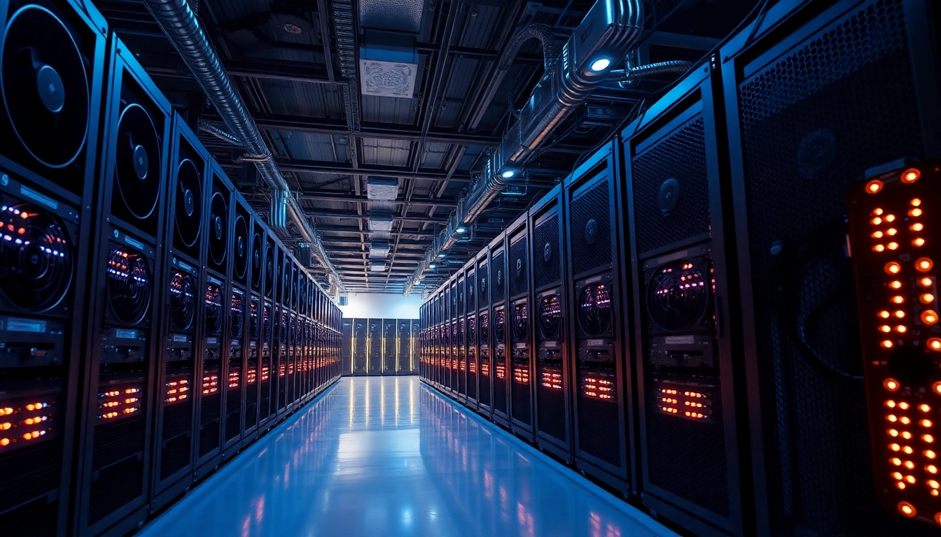 bitcoin mining facility showcasing advanced ASIC miners and technology
