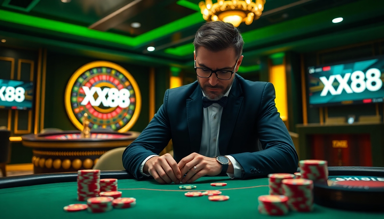 Experience the thrill of gambling at XX88 with exciting casino visuals and action.