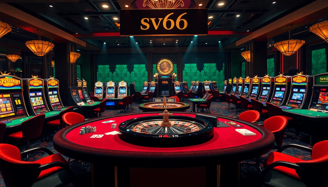 Experience the thrill of sv66 with luxurious casino tables and exciting slot machines.