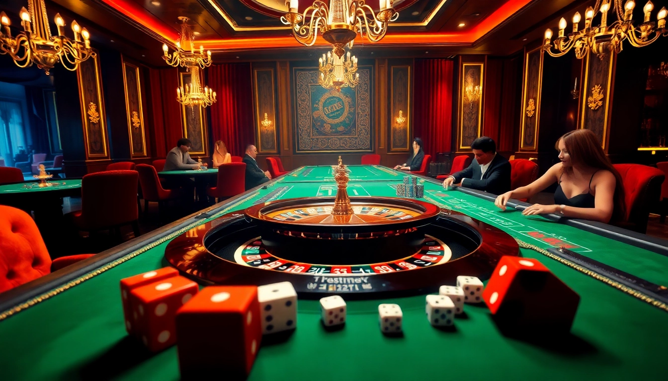 Engaging roulette action at https://jun88buzz.info/ with vibrant players and luxurious casino ambiance.