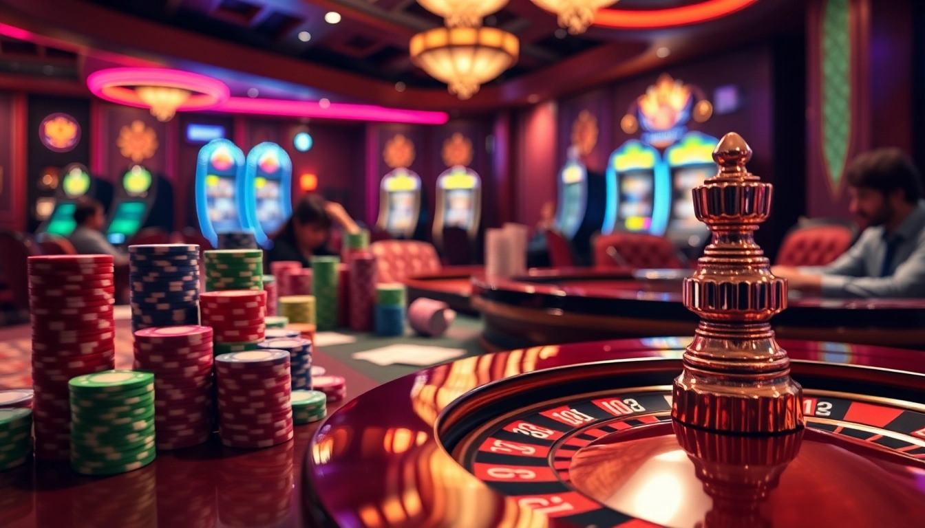 Roll the dice at https://rr88c.mobi/ with an exciting casino scene showcasing poker and roulette.