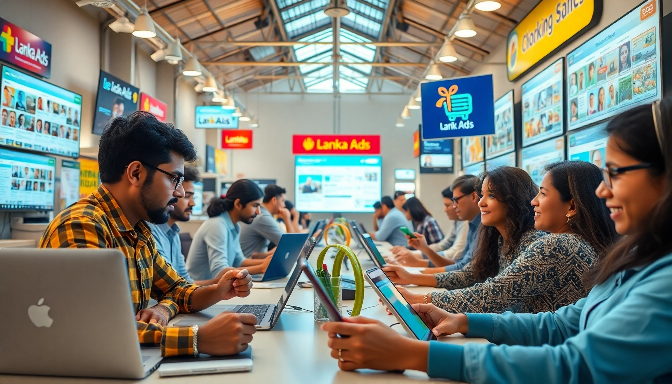 Lanka Ads online marketplace showcasing a vibrant community engaged in browsing and posting ads.