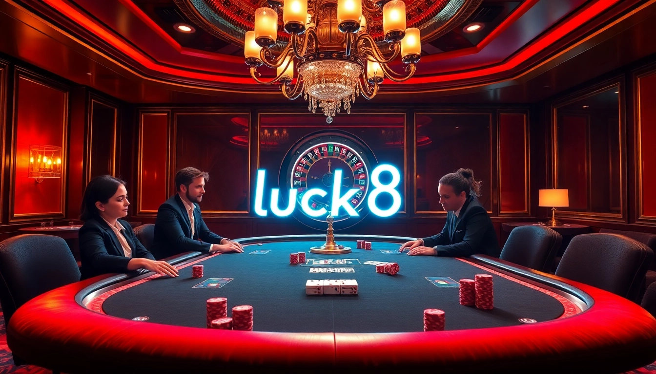 Experience the excitement of gambling at luck8 with vibrant poker tables and thrilling casino games.