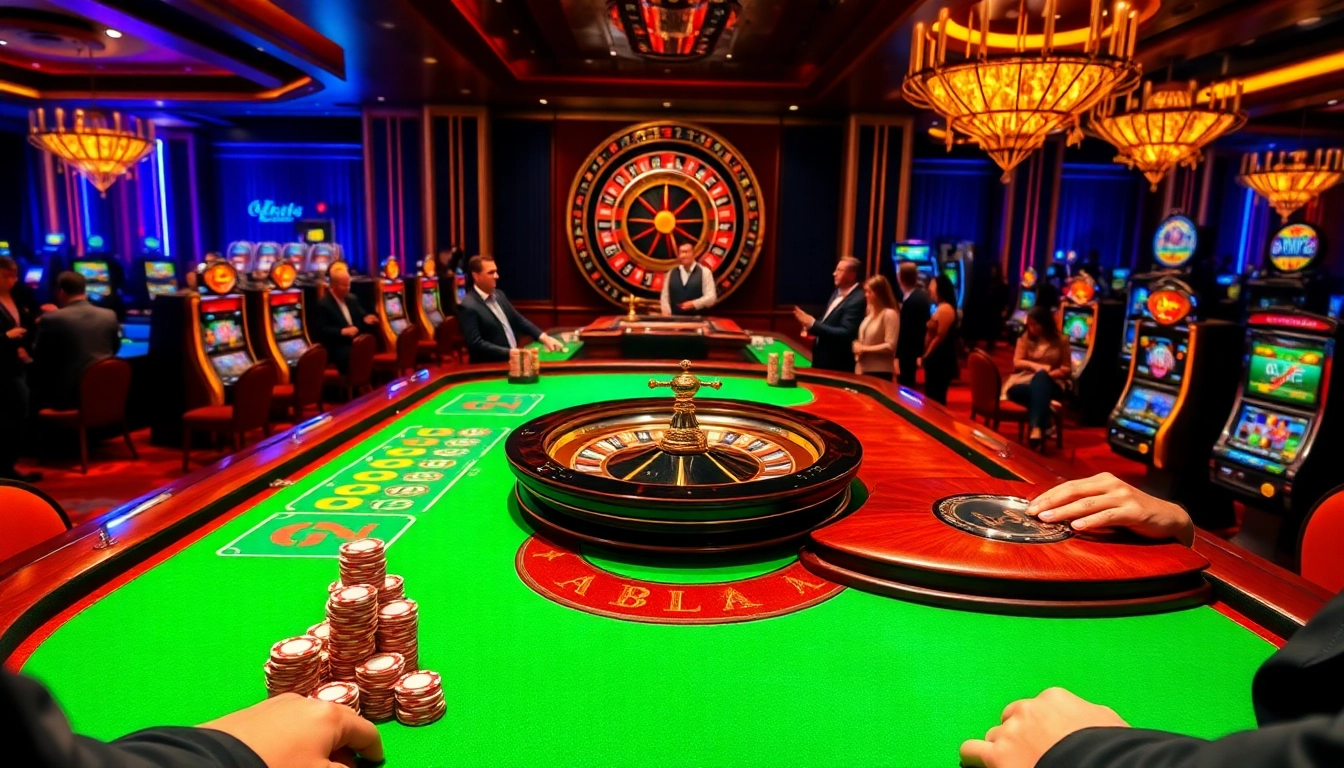 Experience thrilling gameplay at https://abc8.lol/ with vibrant casino tables and players enjoying dynamic gambling activities.