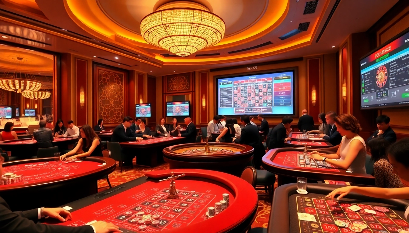 Place your bets at https://xx88.vin/ in a vibrant high-stakes casino atmosphere.