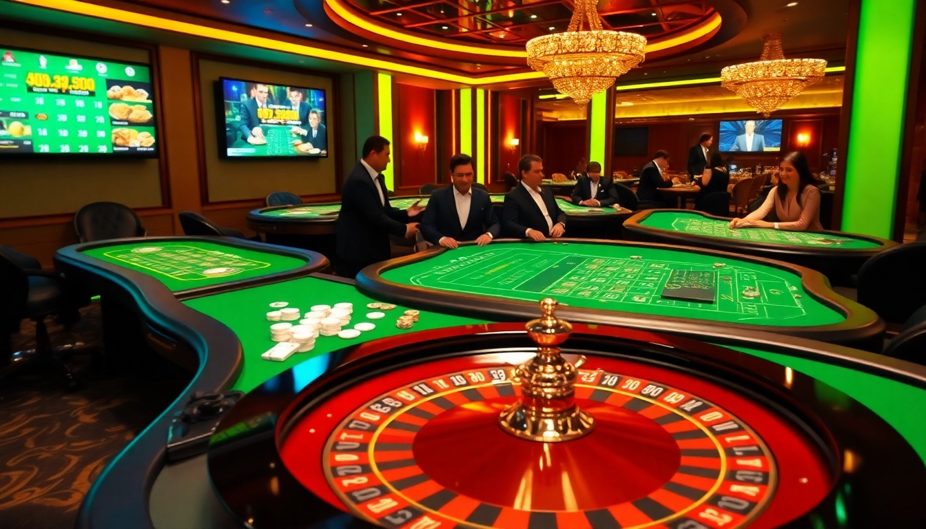 Engage with exciting bets at https://go8.food/ featuring a luxurious casino atmosphere and vibrant gaming tables.