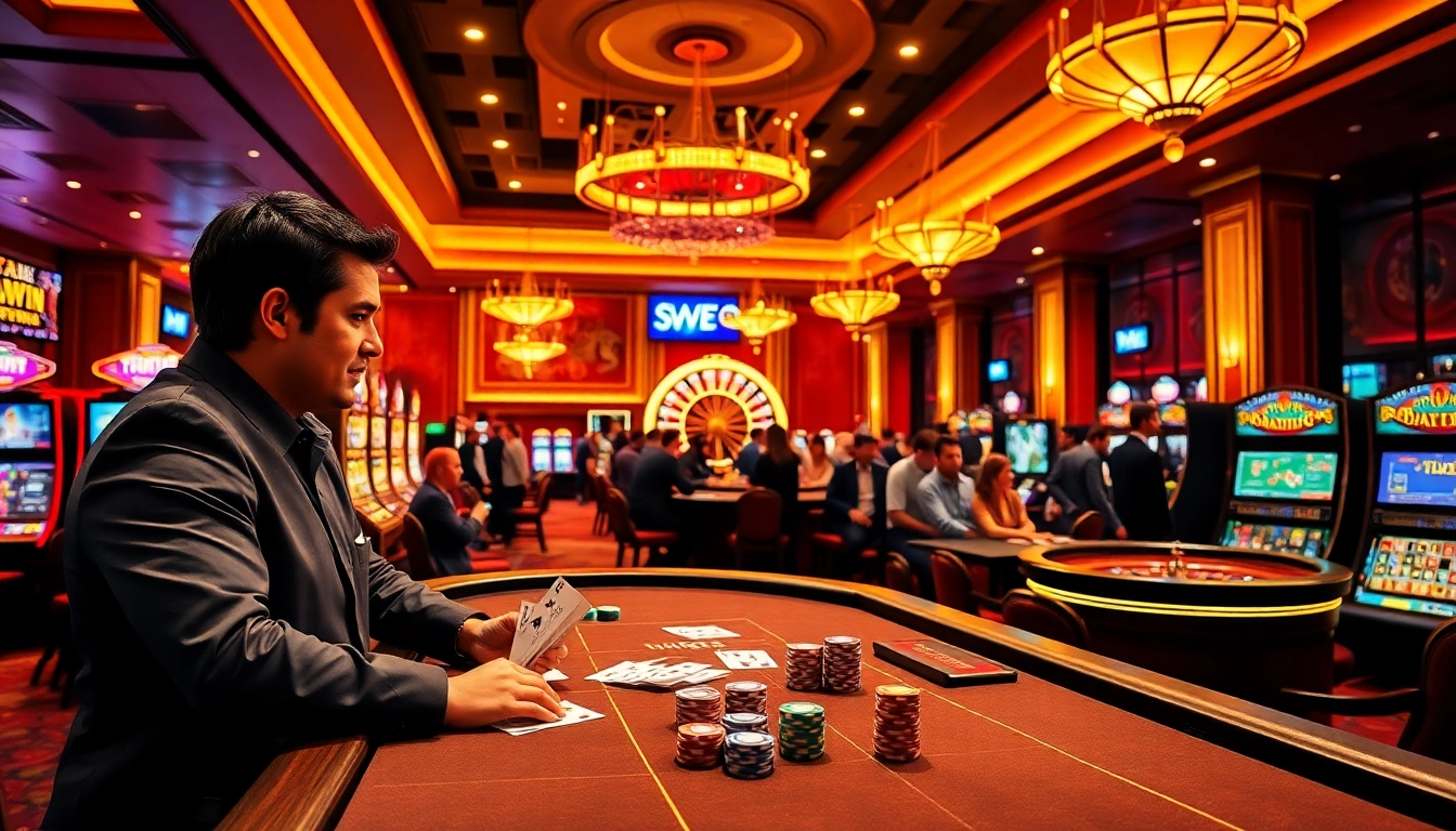 Experience the thrill of gambling at https://kkwin.life/ with vibrant casino tables and excited players.