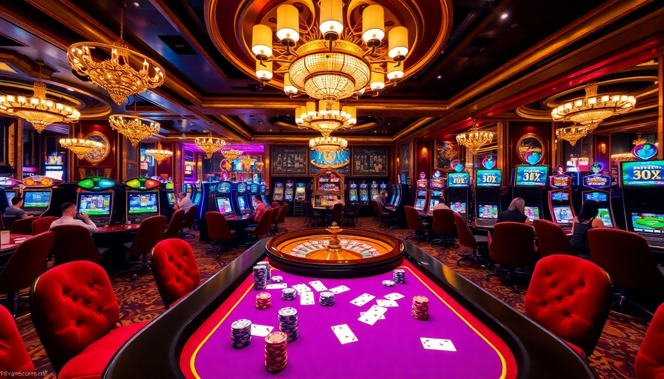 Experience the excitement of 789club with poker chips and a roulette wheel in a luxurious casino setting.