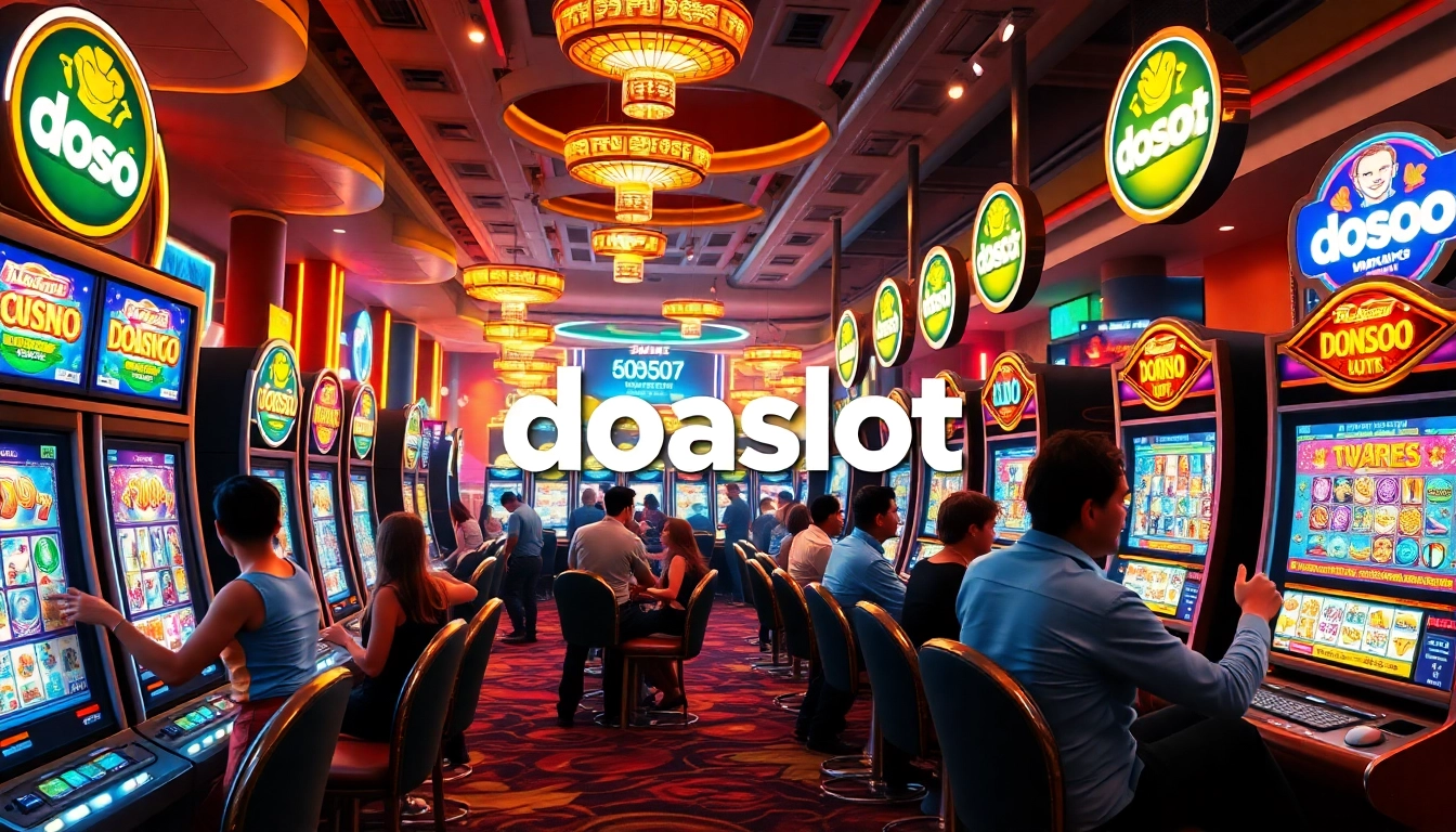 Interactive online gaming experience at doaslot casino featuring vibrant slot machines.