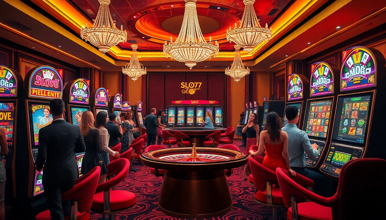 Experience thrilling gameplay at Slot777's vibrant casino scene.