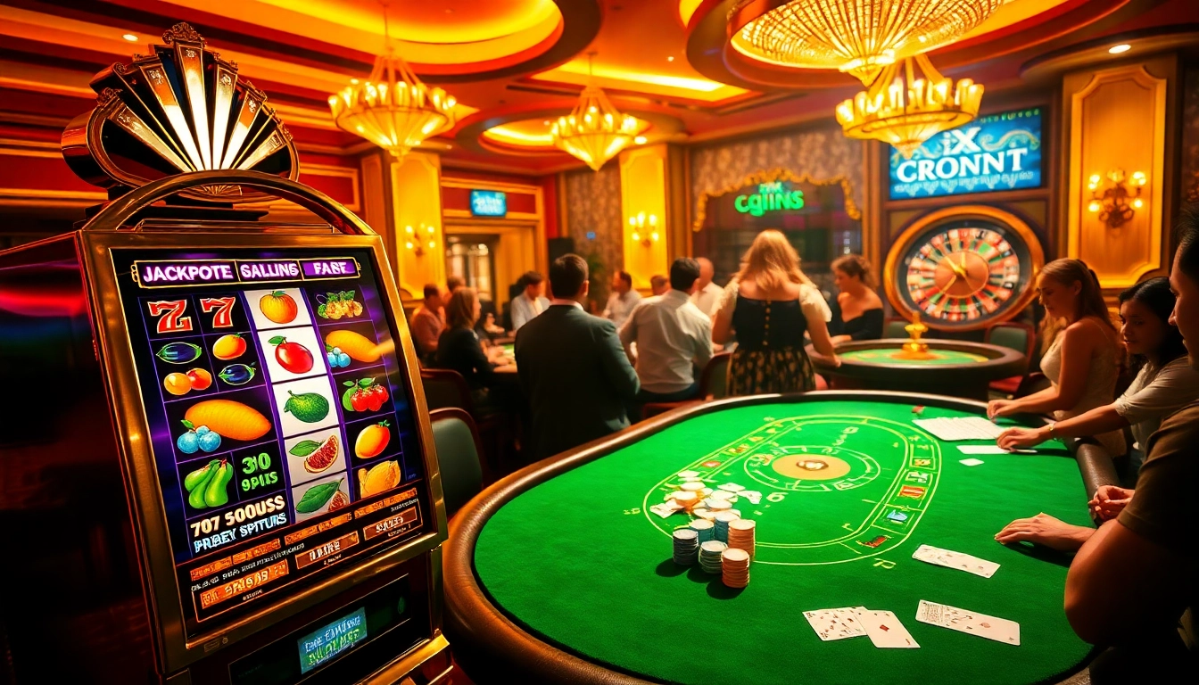 High-energy casino scene showcasing players engaging with Jun 88's thrilling games.