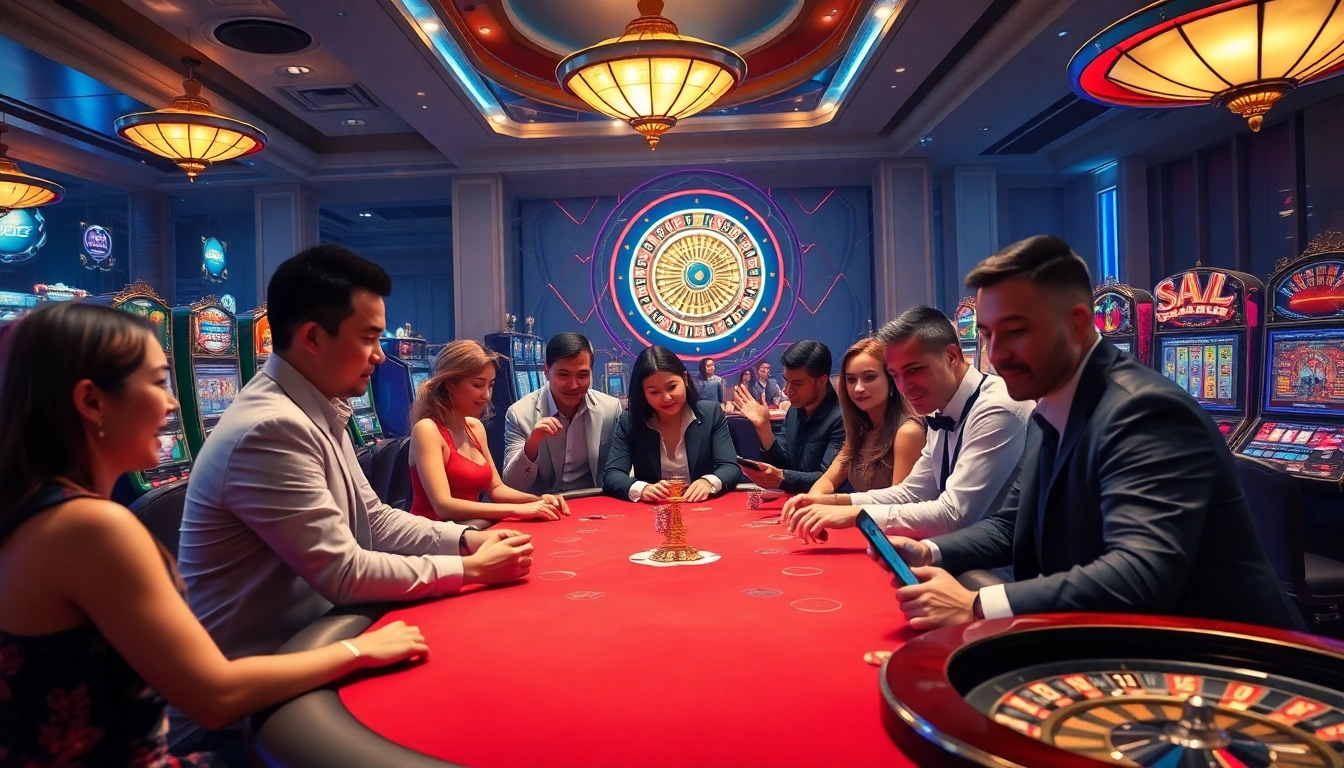S666 dang nhap as players engage in a thrilling high-stakes poker game within a luxurious casino setting.
