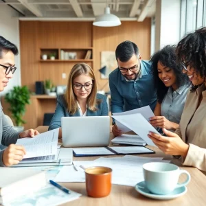 Certified translator working collaboratively in a modern office environment.