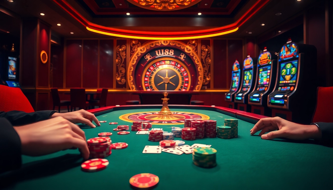 Experience the thrill of UU88 at a glamorous casino with high-stakes poker and roulette.