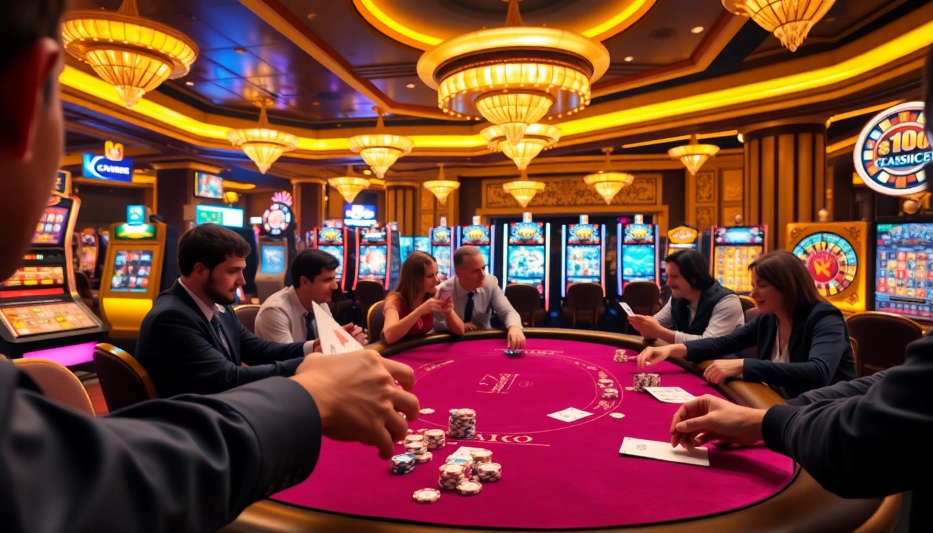 F168 players engaging in high-stakes poker at an upscale casino table.