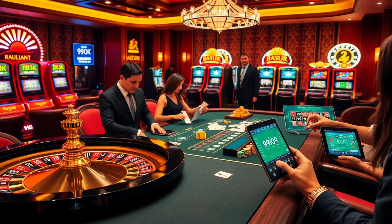 Experience the excitement of 99OK with vibrant casino games, colorful chips, and professional dealers.