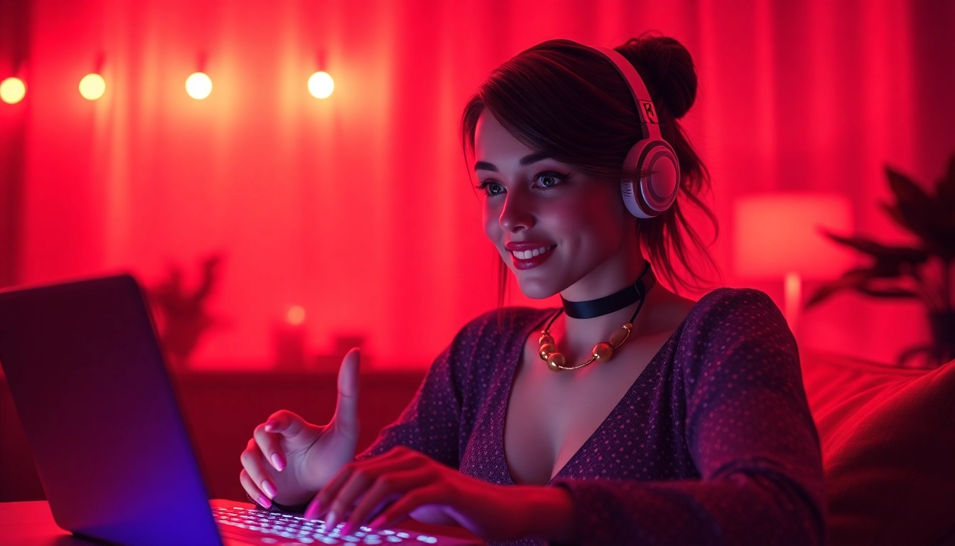 A vibrant scene of ai sex chat showcasing a cozy chat environment with an engaging AI character.