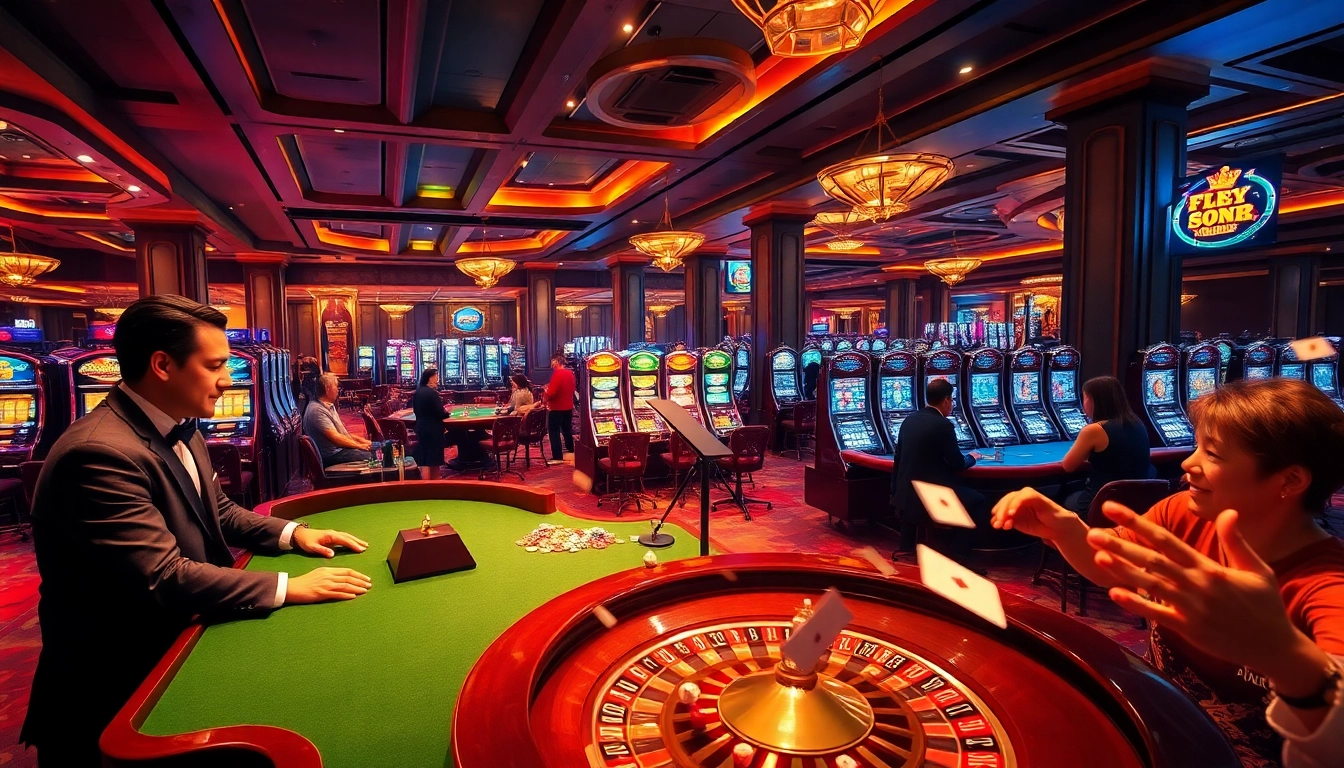 FLY88 players enjoying thrilling casino games while engaging in responsible gambling practices.