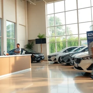 Car rental at Kuching office with modern decor and friendly staff.