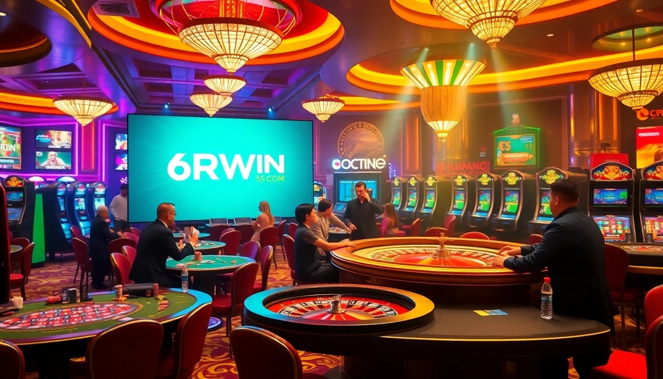 Experience gaming excitement at 6RWIN55 COM with luxury tables and engaging players.