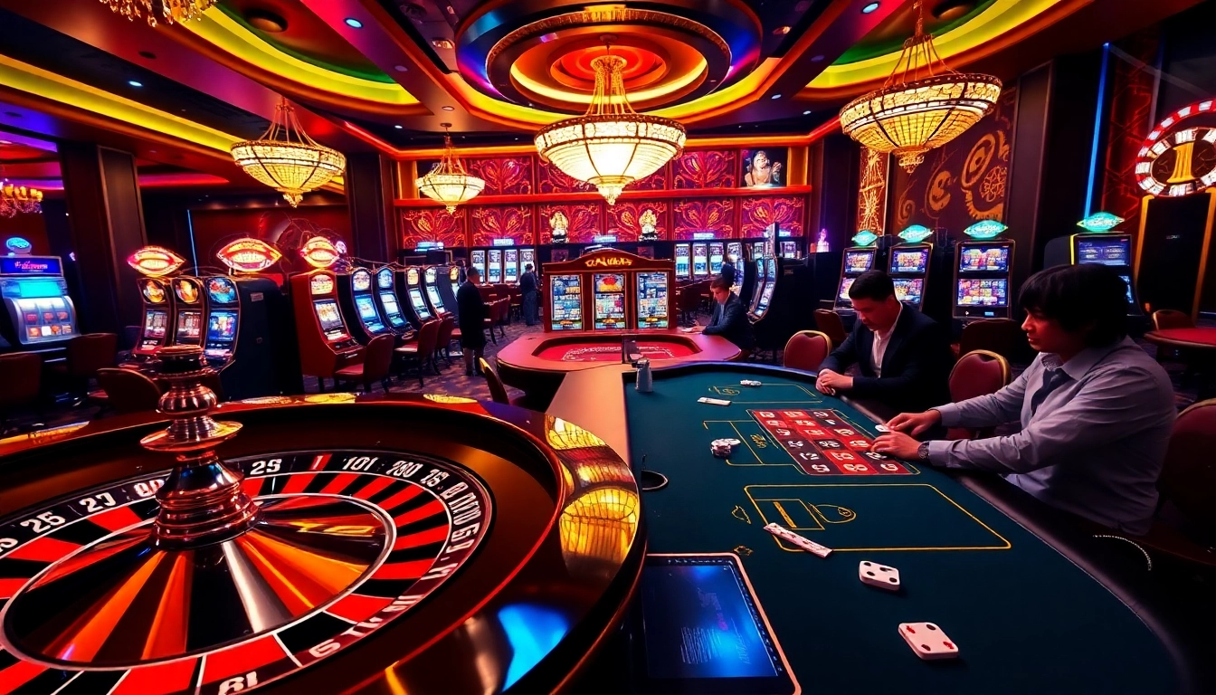 Engaged players at a vibrant casino table, showcasing https://xx88.pizza/ gambling excitement and luxury.