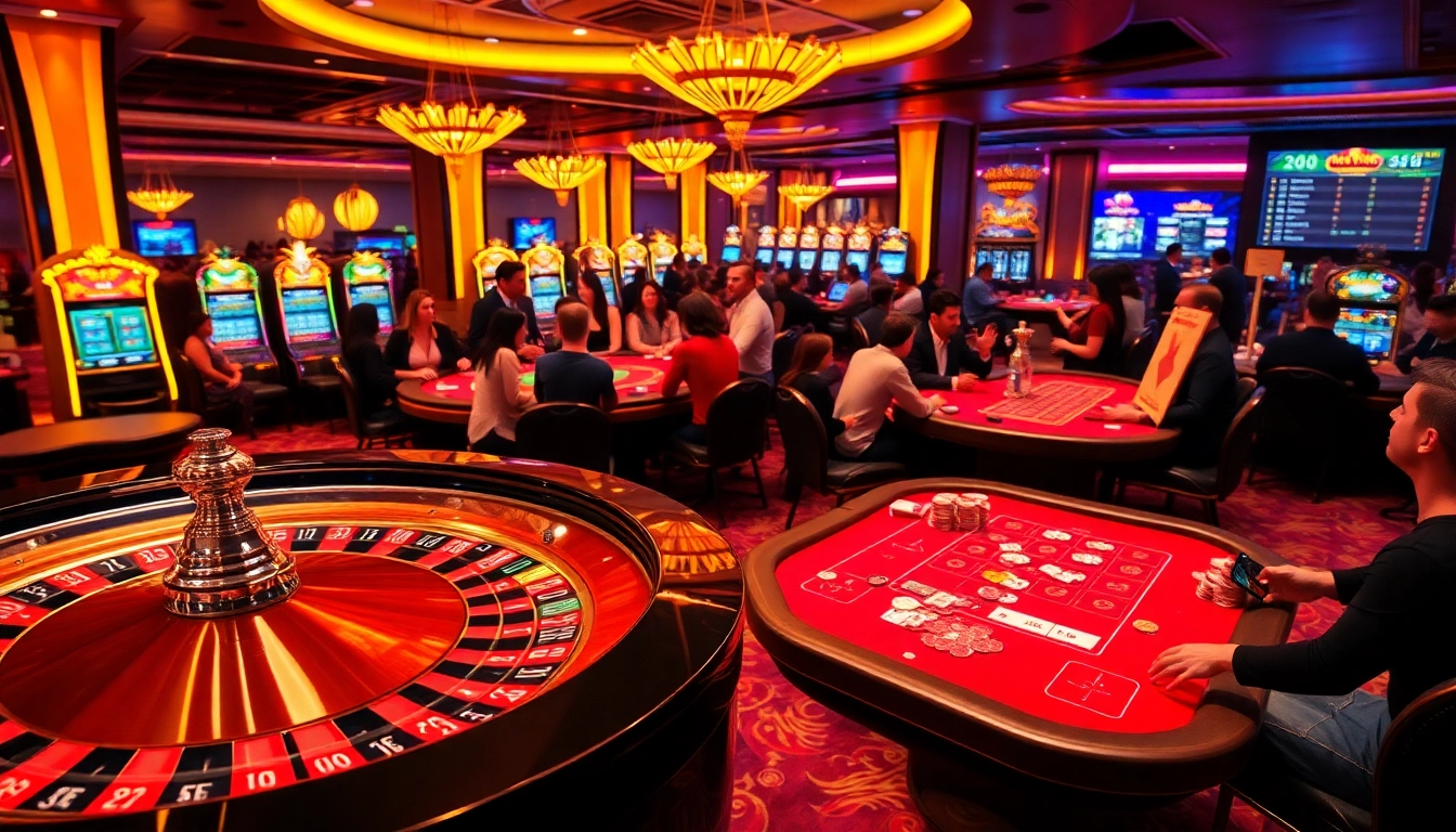 sunwin players enjoying exciting casino games with vibrant tables and engaging atmosphere