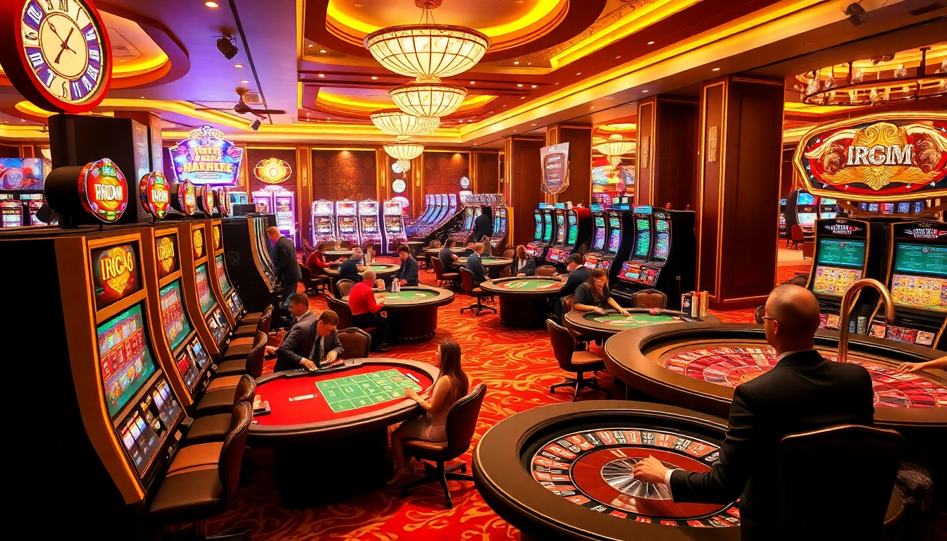Experience premium gaming excitement at King88 com with lively casino tables and vibrant slot machines.