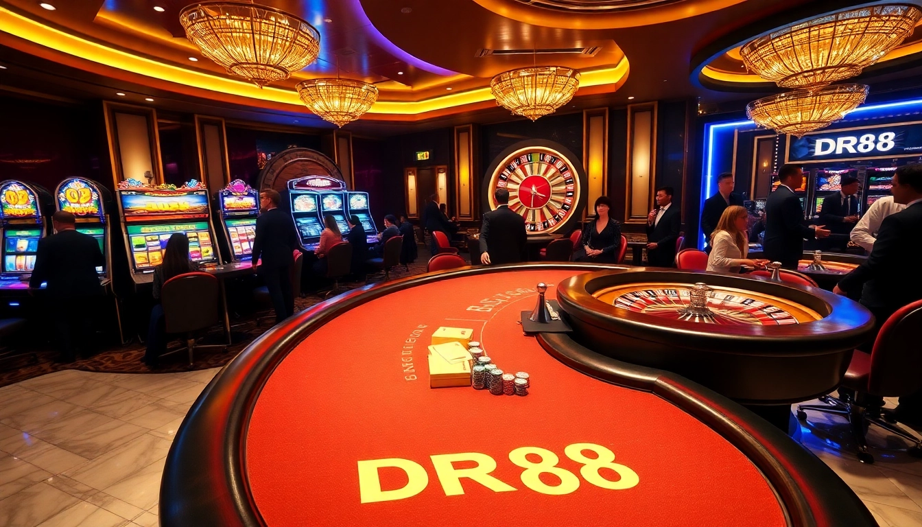 Experience thrill at the DR88 casino with vibrant poker tables and lively gameplay