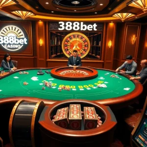 Experience the thrill at 388bet casino with high-stakes poker and vibrant slot machines.