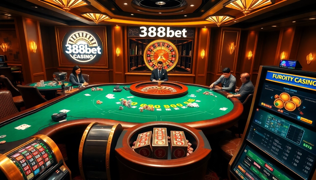 Experience the thrill at 388bet casino with high-stakes poker and vibrant slot machines.