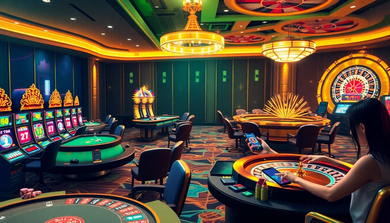 Engaging players at an online casino interface showcasing ok9 thể thao xanh chín in an exciting atmosphere.