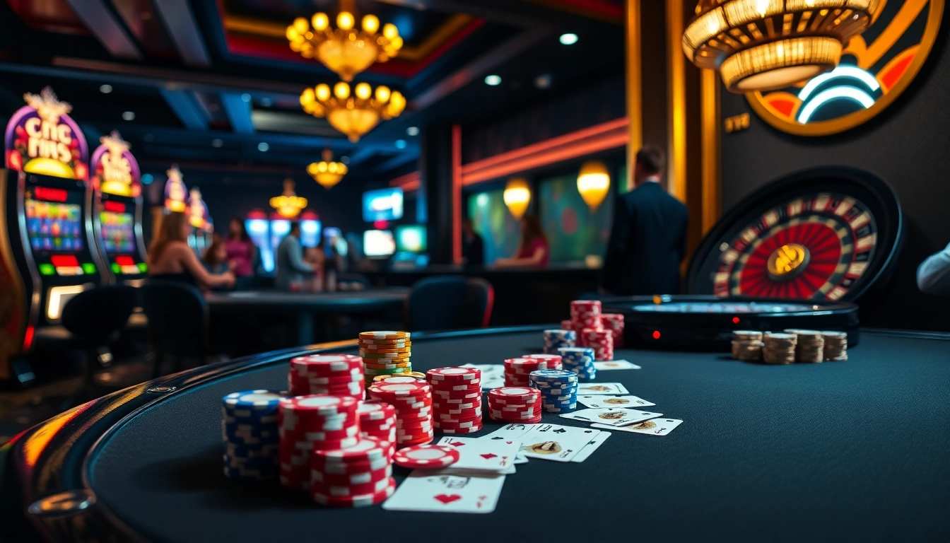 Play poker with vibrant chips and cards at https://dn88.site/, showcasing an exciting casino atmosphere.