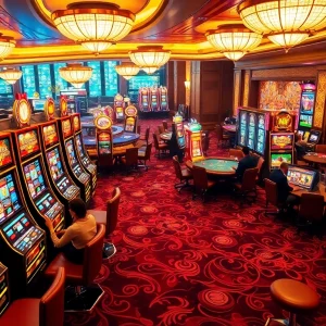 Experience the thrill of nổ hũ in a vibrant casino atmosphere with exciting slot machines.