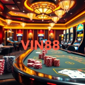 VIN88 players enjoying exciting casino games, showcasing luxury and high-quality entertainment.