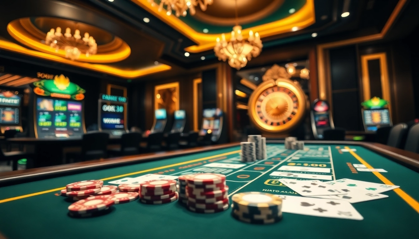 Exciting DH88 casino scene showcasing poker chips and a roulette wheel in action.