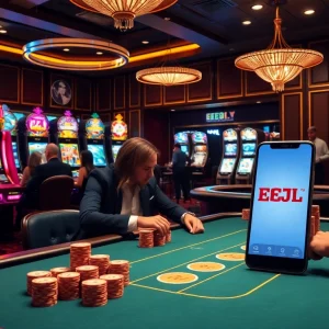 Experience immersive EEJL gaming with exciting table games and engaging live dealers in a luxury casino setting.