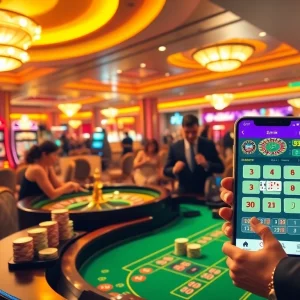 Experience the thrill of winning with link 88i at a luxurious casino table surrounded by excited players.