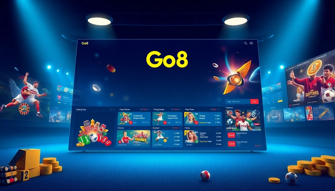 Go8 online betting platform showcasing dynamic gaming options and a user-friendly interface.