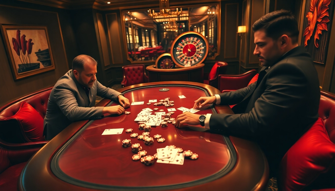 Engaging poker game at MAN CLUB casino, highlighting luxury and excitement.