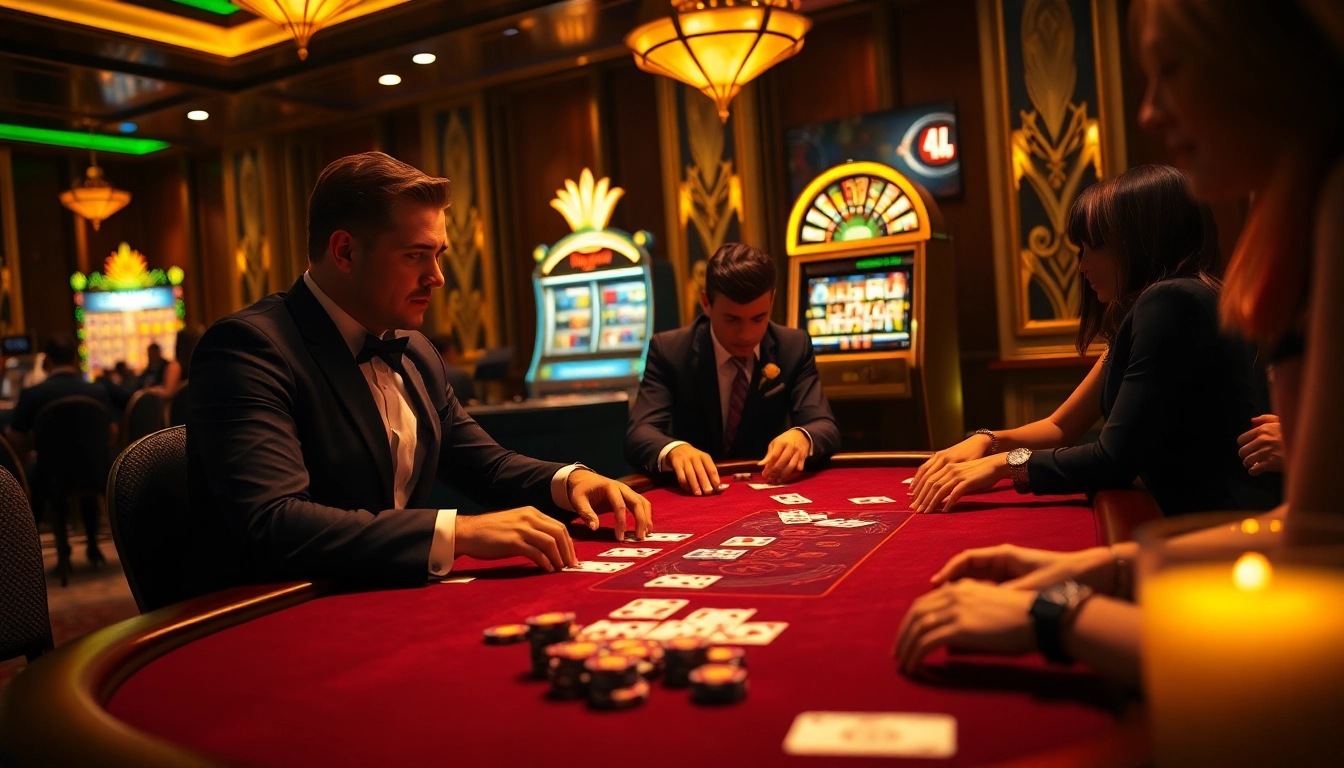 Kuwin players enjoying an exciting poker game at a luxurious casino table.